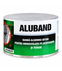 Banda bituminoasa autoadeziva Den Braven Aluband, 100 mm x 10 metri, aluminiu